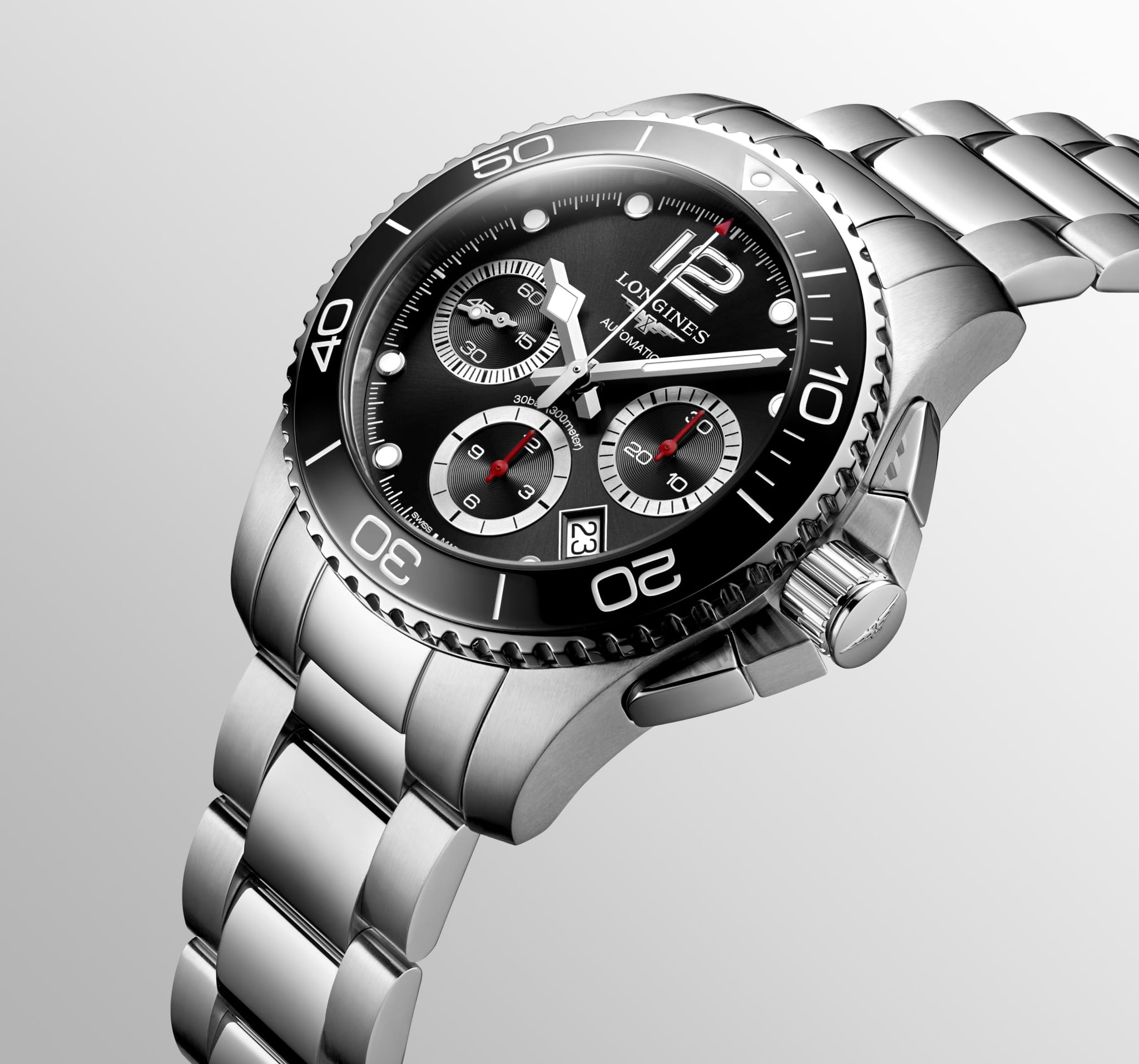 Оригинальные часы Longines Longines HydroConquest L3.783.4.56.6 механические калибр механизма l688 (на основе eta a08.l01) общий вид